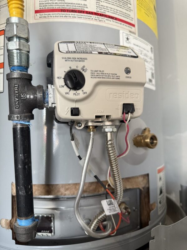 New Resideo gas control valve on water heater Alamo Ranch 78254